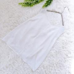 GU Chiffon Tank Top, Size M, White, Sleeveless, Reversible (2-way design)