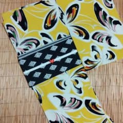 ★４点セット　キスミス　洗える着物黄色+　４点セット　撫松庵洗える着物　ピンクのサムネイル