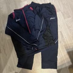 asics アシックス ジャージ上下セット ネイビー ピンクのサムネイル