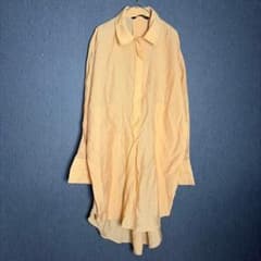 ZARA 셔츠 원피스 긴팔 옐로우 S 롱 셔츠 원피스 겉옷