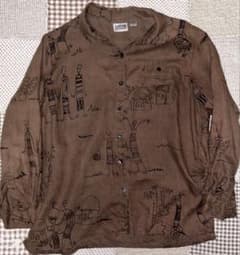 90s アート総柄シャツ　CHICO'S Design メンズL相当のサムネイル