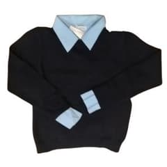 ​【新品】 付け衿 カフス付き ニット トップス ブラック Lのサムネイル