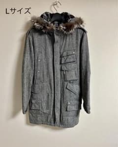 BURBERRY BLACK LABEL 2way 中綿　ツィード　グレー　Lのサムネイル