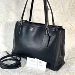 COACH】コーチ 2WAY レザートートバッグ 黒 A4収納可 自立 通勤 - メルカリ