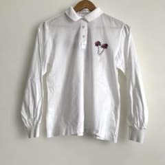 CASHING Long-Sleeve Polo Shirt, White, Size M, Women's Golf Wear