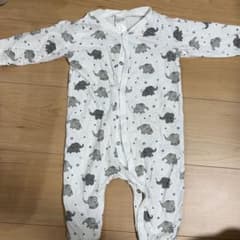 H&M ベビー ロンパース ゾウ柄 ホワイトのサムネイル