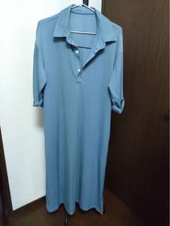 ブルー スキッパー ロングシャツワンピースのサムネイル