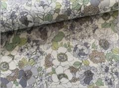 草花ボタニカルフラワー・green gray＊布・はぎれ＊のサムネイル