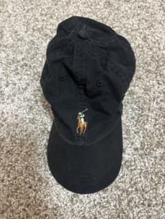 【POLO】黒 キャップ 馬の刺繍のサムネイル