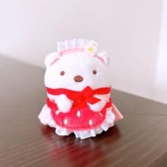 すみっコぐらし　喫茶すみっコでいちごフェア　しろくま　てのりぬいぐるみウェイター
