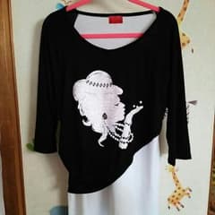 チュニック丈の授乳機能付きラグランTシャツのサムネイル