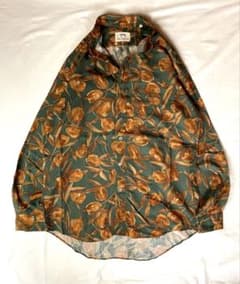 総柄シャツ 花柄 シルク 長袖 ビッグシルエット メンズ 古着のサムネイル