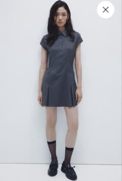 H&M ポロシャツワンピース ダークグレー 半袖のサムネイル