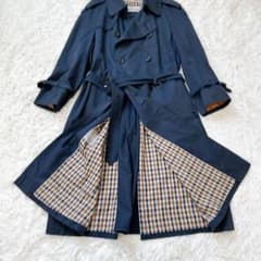 極上美品 80s アクアスキュータム トレンチコート Aqua5 ネイビー 英国 極上美品 80s アクアスキュータム トレンチコート Aqua5