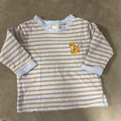 ボーダー 長袖 カットソー 80サイズ トラ刺繍のサムネイル