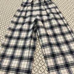 GU チェック柄 ワイドパンツ 110cmのサムネイル