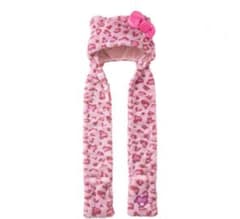 USJ ユニバ キティ 帽子 マフラー 手袋 ヒョウ柄 ピンク - メルカリ