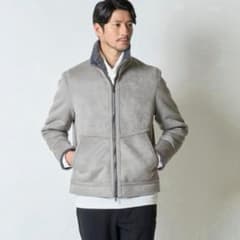 未使用級✨完売品 TETE HOMME フェイクムートンブルゾン グレー L