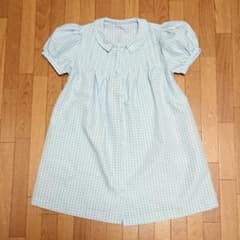ハンドメイド*パステル水色ワンピース*120cm-130cmのサムネイル
