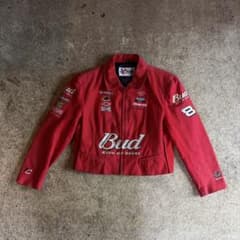 希少90s NASCAR Budweiser レーシングジャケット　短丈のサムネイル