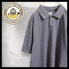 mt73024 US古着　オーバーサイズ　ポロシャツ　ウィンドーペン　GB