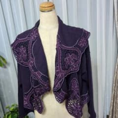 パープル刺繍ショートカーディガンのサムネイル