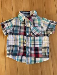 【美品】半袖チェックシャツ 80のサムネイル