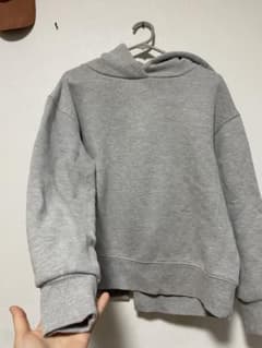 グレー フード付き スウェットパーカーのサムネイル