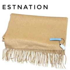 New ESTNATION 100% cashmere scarf beige