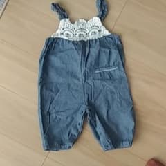 ナス様専用☆オーバーオール ロンパース デニムのサムネイル