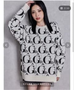 GYDA 総柄ロゴ ニット トップスのサムネイル