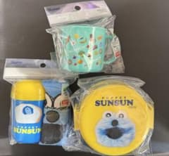 パペットスンスン プラコップ ＆おしぼりセット 丸型ランチボックス　3点セット