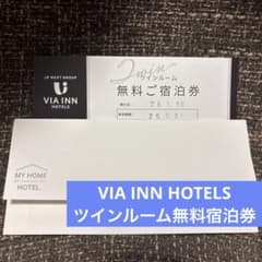 VIA INN HOTELS(ヴィアインホテルズ) ツインルームペア無料宿泊券
