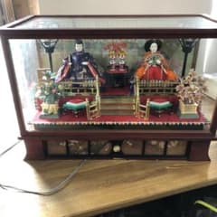 中古品 ひな祭り 雛人形セット ガラスケース、オルゴール - メルカリ