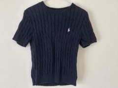Polo Ralph Lauren ケーブルニット 半袖 ネイビー S - メルカリ
