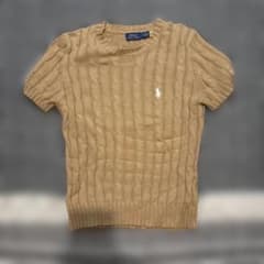 Polo Ralph Lauren ケーブルニット 半袖 ベージュ Mのサムネイル