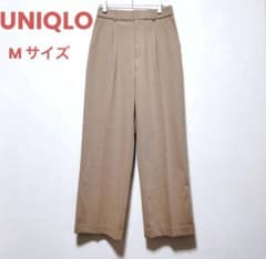 【美品】UNIQLO タックワイドパンツ　Mのサムネイル
