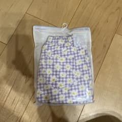 サマナルパンツ　7分丈　花柄　チェック　ラベンダーのサムネイル
