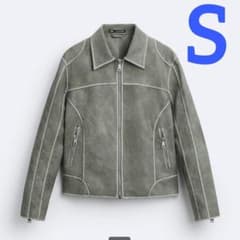 ZARA ザラ クロップド丈レザー風ジャケット レザージャケット