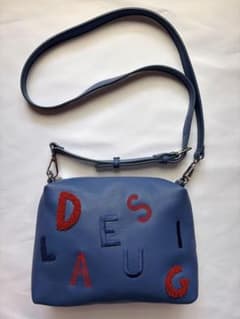 Desigual デシグアル ショルダーバッグ ブルー アルファベット ロゴのサムネイル