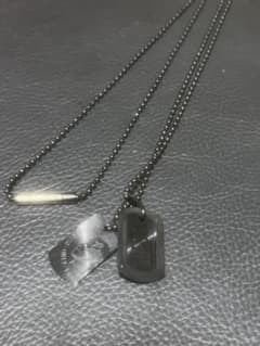DIESEL ダブルドッグタグ ブラックネックレス