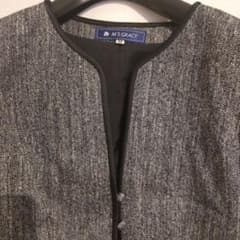 M's Gracy ツイード ノーカラージャケット グレー系 38のサムネイル