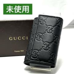 未使用 グッチ シマ 三つ折り6連キーケース ブラック 138093 レザー