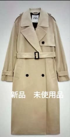 ZARA ベージュ トレンチコート 新品タグ付き　L sizeのサムネイル
