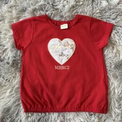 petit main ハートモチーフ Tシャツ レッド 90cmのサムネイル