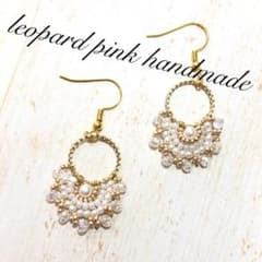 ピアス イヤリング 純白パールレース風ピアスのサムネイル