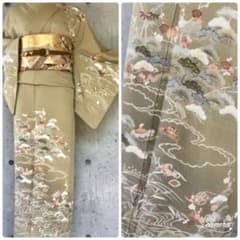 【上品】ふくよかな方へ  正絹  訪問着&帯の2点セット 七五三.のサムネイル