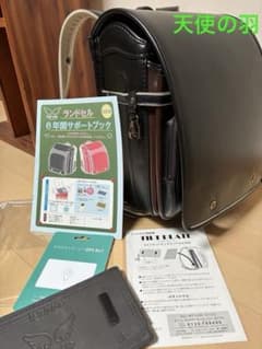 ランドセル セイバン　天使の羽　黒　6年間サポートブック付きのサムネイル