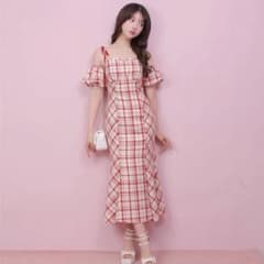 エムミーエメ 2way チェックロングマーメイドワンピース　Mmeemeのサムネイル