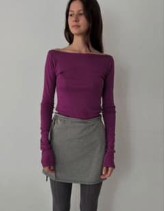 値下げ不可 draw Boat Neck Long Tee Grape 美品 - メルカリ